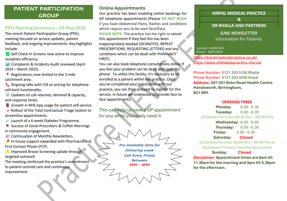Newsletter page 1